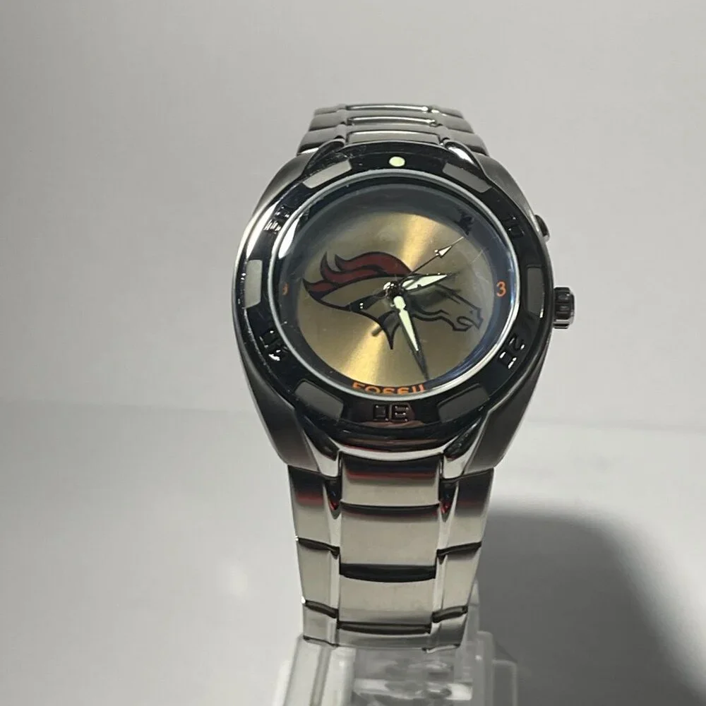 Denver Broncos NFL Stainless-Steel Kaleido Watch by Fossil NEW (RARE)